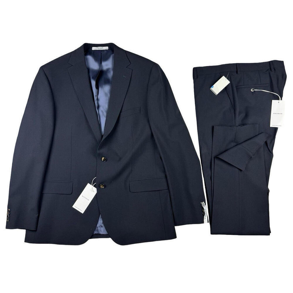 Baumler Virgin Wool 2-Piece Modern Fit Suit Navy Size EU 56 S | 38 W
